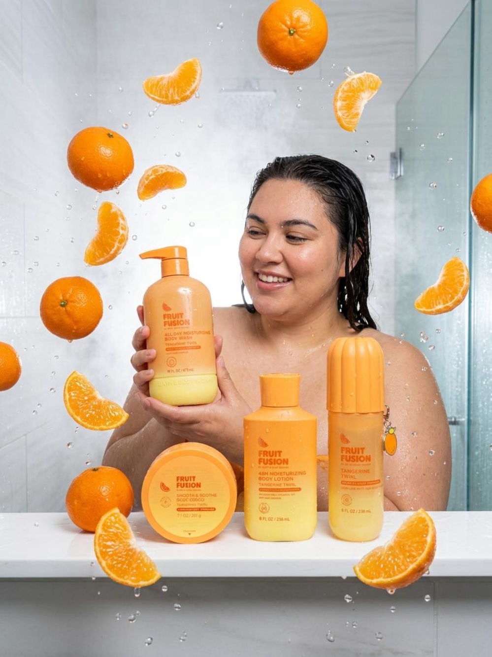 Bath & Body Works Fruit Fusion Tangerine Body Wash & Care Set - Orange